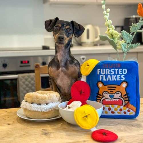 CHEWFFON Dog Squeaky Toy, Interactive Bagel Shape Puzzle Toy - style: Bagel