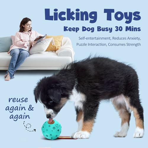 Dog Toys, Dog Toys to Keep Them Busy, Easy to Clean Interactive, Treat Dispensing, Toy Refillable Homemade Freezable Dog's Food, Reduces Anxiety Toy