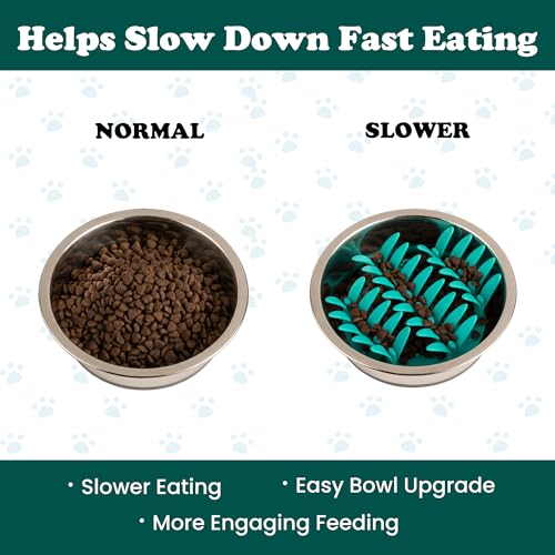 PEGGY11 Grass-Shaped Silicone Slow Feeder Insert for Dog Bowl - size: 4.09'' x 4.09''