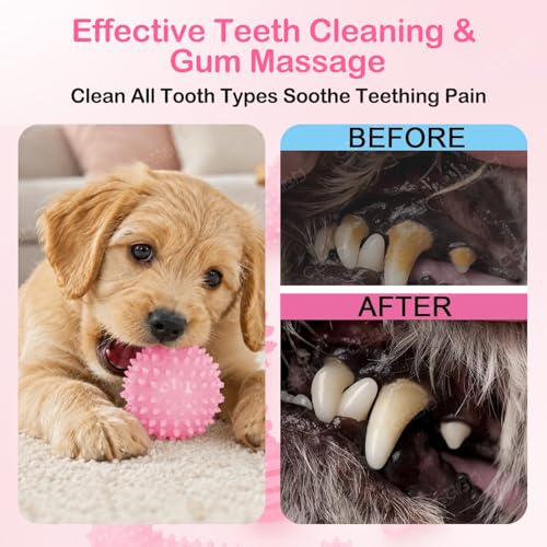 Puppy Toys, 6 Pack Dog Chew Toys, Teething Toys for Small Dogs, Pink - color: Pink, size: Small（6Pack）