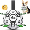 QDAN Dog Soccer Balls with Bell Inside, Squeaky Dog Balls, Birthday Gifts - color: Squeaky Green, size: Medium Size 2 (6 Inch)