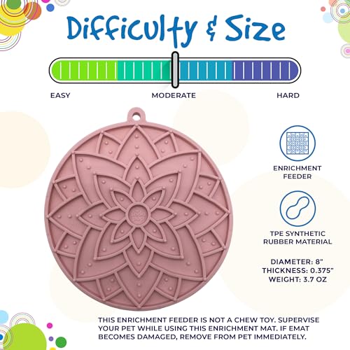 SodaPup Lotus eMat – Durable Enrichment Feeder Made in USA from Non-Toxic, Pet-Safe, Food Safe Rubber for Mental Stimulation, Avoiding Overfeeding, Fresh Breath, Digestive Health, Calming, & More - color: Lotus eMat Light Pink