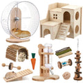 18 Pcs Hamster Cage Accessories Silent Hamster Wheel 15 Toys Set - style: Fun Interactive Style