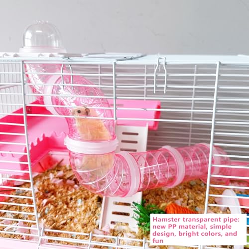 8pcs DIY Hamster Tunnel Tubes Toys for Dwarf Hamsters Gerbils Young Mice - color: Pink