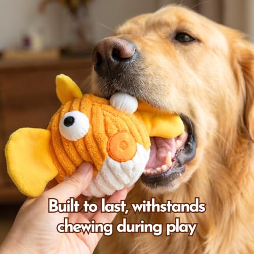 Dog Toys for Small Dogs, Squeak Plush Dog Toy with Crinkle Fins for Medium Breeds, Tough Stuffed Animal Puppy Chew Toys for Teething, Interactive Pet Supplies to Keep Them Busy - color: Fish