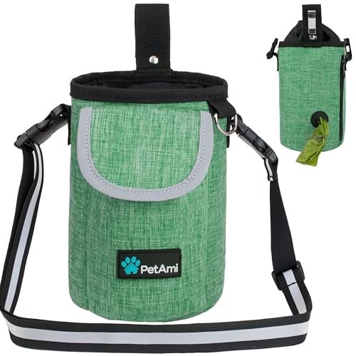 PetAmi Dog Treat Pouch, Large Hands-Free Training Bag, Green - color: Green