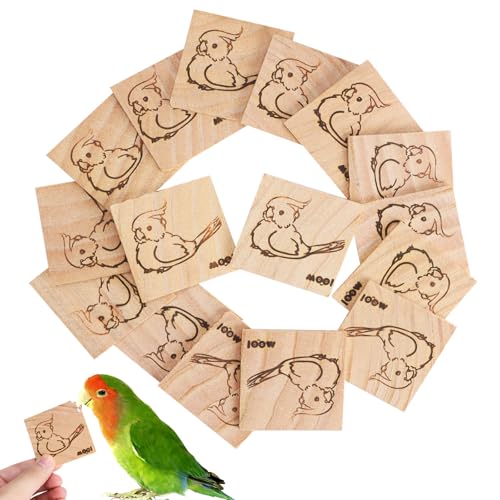 16 Pack Natural Balsa Wood Bird Chew Toys - World's Softest Wood, Safe Chewing Toys for Parakeets, Cockatiels, Lovebirds & Small Medium Birds. (Medium) (Medium 1)