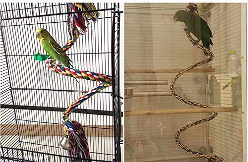Litewoo 3PC Bird Perch Set Cage Rope Swing Climbing Toy for Parrot
