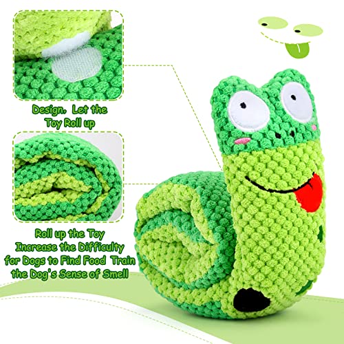 Letsmeet Squeaky Snuffle Dog Toy for Boredom Relief, Interactive Treat Puzzle Plush for Mental Stimulation & Foraging Training, Soft Chew Toy for Small Medium Dogs - style: Frog