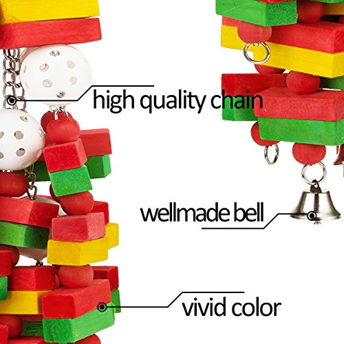 Large Bird Parrot Toys for Cockatoos African Grey Macaws Amazon Parrots - color: Red