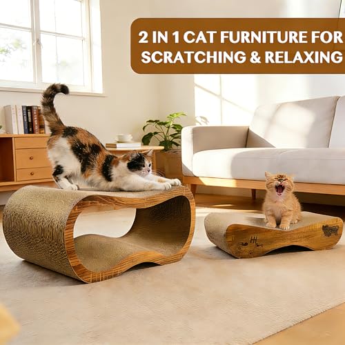 Cat Scratcher, 2 in 1 Cardboard Cat Scratchers for Indoor Cats Scratch Pad - size: 87CM