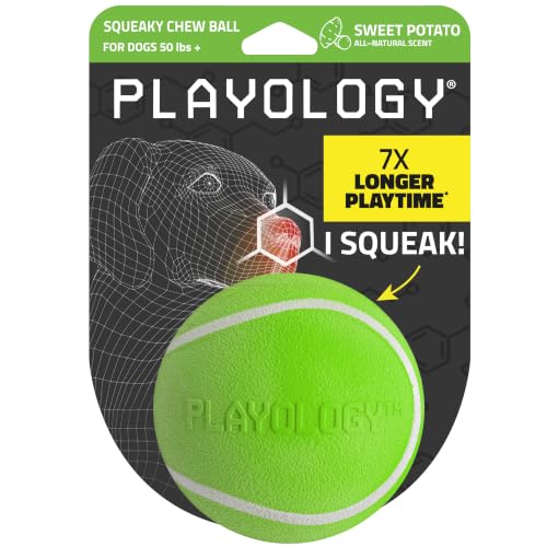 Playology Squeaky Chew Ball Dog Toy - Jumbo, Sweet Potato Scent - size: Jumbo, style: Sweet Potato