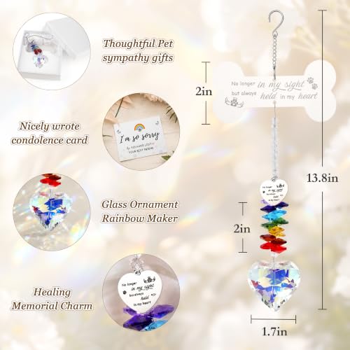 Dog Memorial Gifts for Loss of Dog, Pet Memorial Suncatchers - color: Clear Bone Engraving