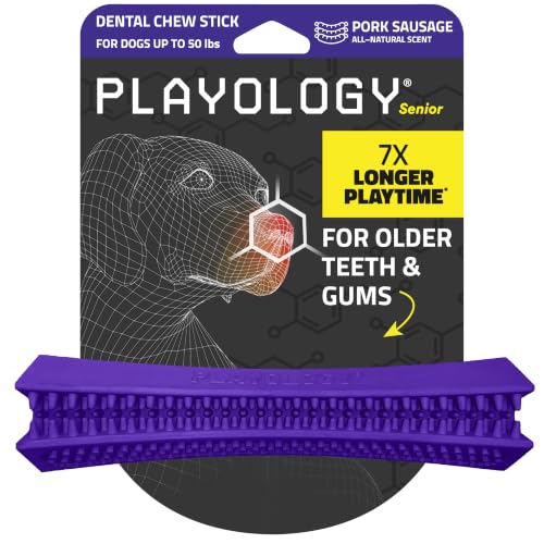 Playology Dental Chew Stick for Senior Dogs - Pork Scented - Medium - size: Medium Chew Stick, style: Pork Sausage