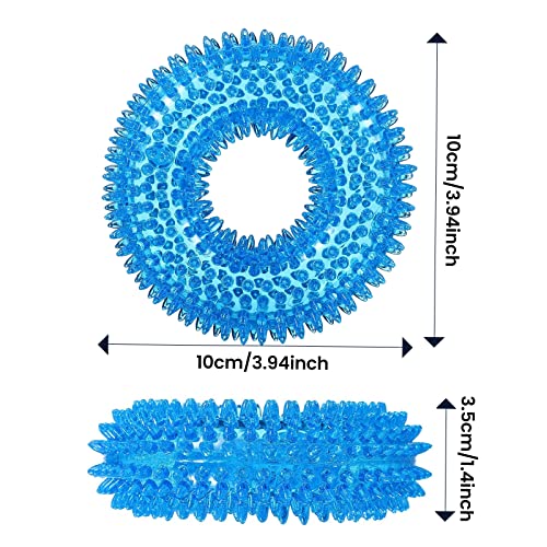 BLMHTWO 2PCS Dog Ring Toy, Dog Spiky Ring Squeaky Rings for Dogs