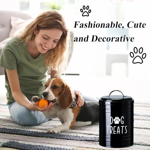 Dog Treat Container Airtight, 9.1''Hx5.5''W, 10 Cup Capacity (Black) - color: Black - Single