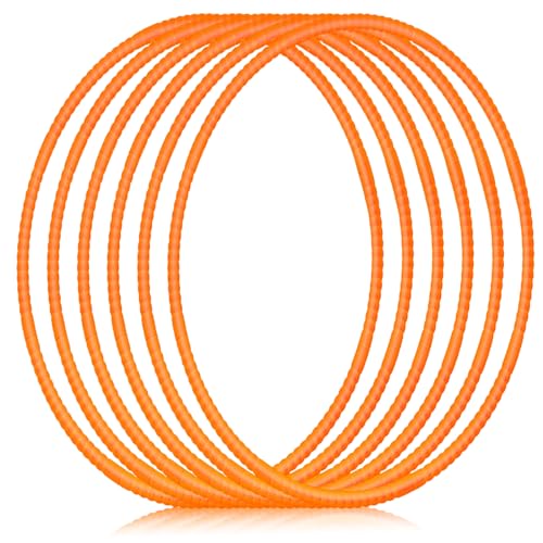 Shappy 6 Pcs Exercise Hoop Set Detachable Adjustable - color: Orange, size: 20 Inch