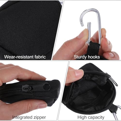 2 PCS Dog Treat Pouches for Pet Training 3in Mini Black Portable Dogs Treats Bag for Travel Outdoor Use Reusable Small Dogs Treats Container