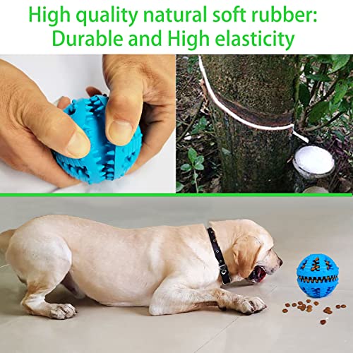 2 Pcs Dog Toy Teeth Ball,Dog Puzzle Toy,Treat Dispensing Dog Toys,Non Toxic Tear Resistant Natural Rubber Toy Ball for Pet Teeth Cleaning/Chewing/Playing/Training (Blue+Blue, 3.15in) - color: Blue+Blue, size: 3.15in