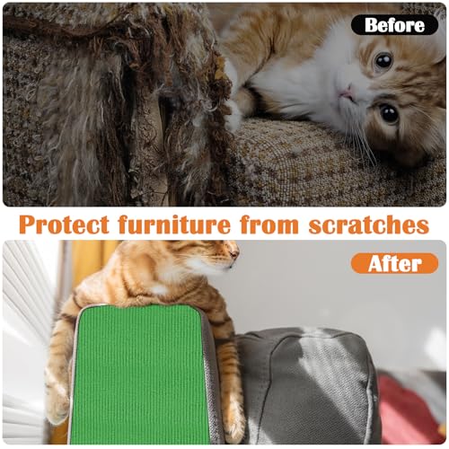 Cat Scratch Furniture Protector - 118" x 13.8" Trimmable Self-Adhesive Cats Claws Scratch Pads, DIY Cat Climbing Couch Protector for Scratch Post Cat Tree Replacement Indoor (Green) - color: Green, size: 13.8" x 118"