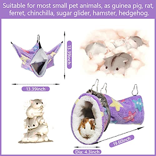 LEFTSTARER Guinea Pig Ferret Rat Hammock Toy Small Animal Cage Accessories Hideout Tunnel & Bunkbed Hammock for Rat Ferret Guinea Pig Hamster Sugar Glider Chinchilla