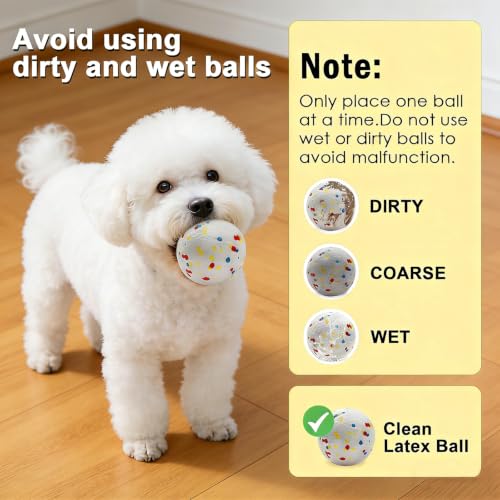 Dog Toy Balls, 2.3 Inch ETPU Material, Replacement Balls for Automatic Ball Launcher Machine - color: White and Yellow