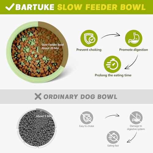 Silicone Dog Lick Bowl, Slow Feeder Dog Bowls with Strong Suction, Green - color: Green