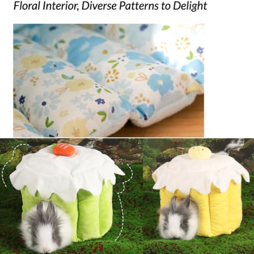 Cozy Warm Guinea Pig Hideout Soft Small Pet Cave House Cake Shape (Yellow,L) - color: Yellow, size: L