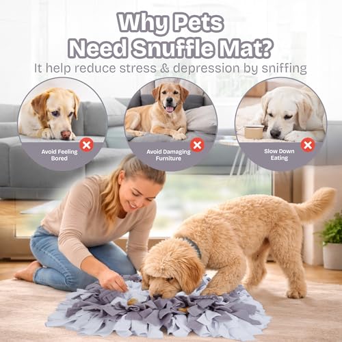 Snuffle Mat for Dogs, Square Grey - Travel Friendly Dog Sniff Mat