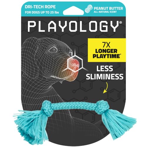 Playology Tug Rope Dog Toys for Small Dogs - Small, Peanut Butter Scent - size: Small, style: Peanut Butter