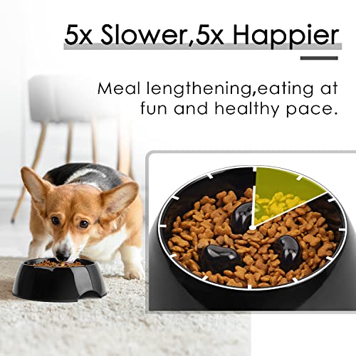 SuperDesign Anti-Bloat Slow Feeder Bowl for Fast-Eating Dogs S Black - color: Black, size: S