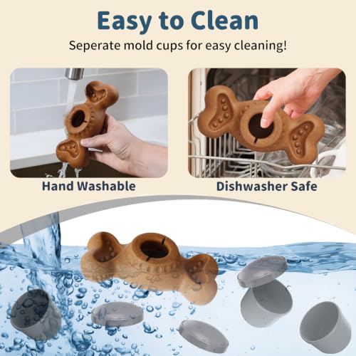 Enrichment Frozen Dog Treat Dispensing Interactive Chew Toy, Brown - color: Brown