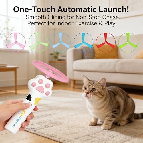 Cat Toy Disc,Interactive Cat Fetch Toy Flying Discs for Pet with 20 Discs - color: 20pc