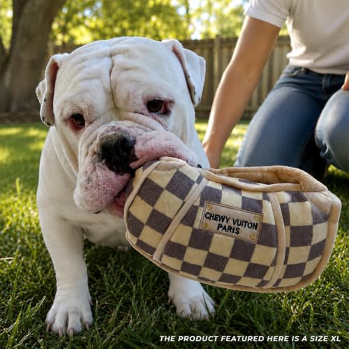 Haute Diggity Dog Chewy Vuiton Handbag Plush Dog Toy, Designer Parody Toy - color: Brown Handbag, size: X-Large