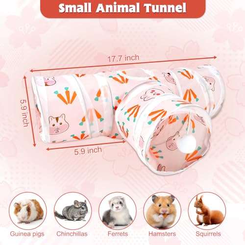 YUEPET Bunny Tunnels & Tubes, Collapsible 3 Way Rabbit Hideout Tunnel - color: White