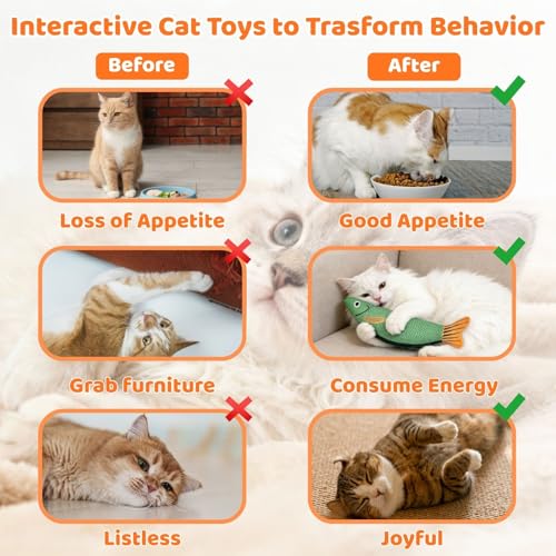 6 Pack Catnip Toys for Indoor Cats, Interactive Cat Toys with Catnip, Chew Kicker, Cat Chew Toy for Adult Cats & Kitten - color: 6 Pack