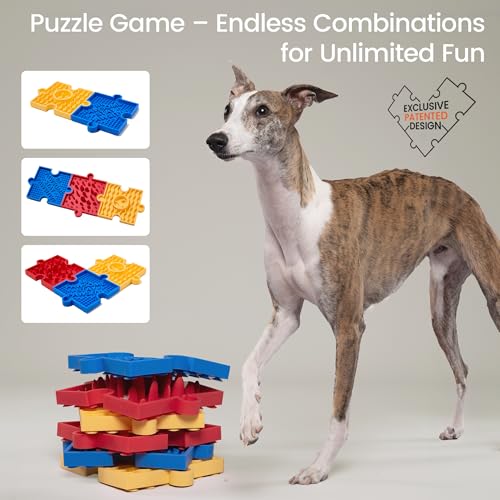 HOWGO Modular Puzzle Lick Mat for Dogs (1Pack, Red) - color: 1 Red