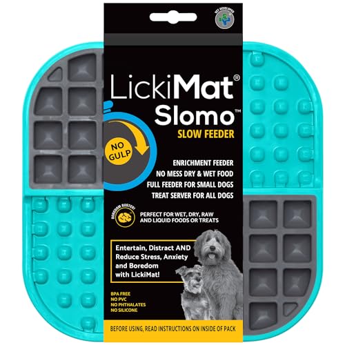 Lickimat Slomo, Dog Slow Feeding Lick Mat, Boredom Anxiety Reducer, Turquoise - color: Turquoise