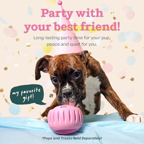 WOOF Pupsicle Interactive Dog Ball Toy for Dogs XL 75 lbs & Up - Pink - color: Pink, size: X-Large