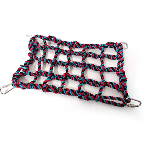 Litewoo Bird Rope Climbing Net Swing Grid Hammock for Parrot Rat Cage, M - color: M: 9.84 x 12.60inch/ 25 x 32cm