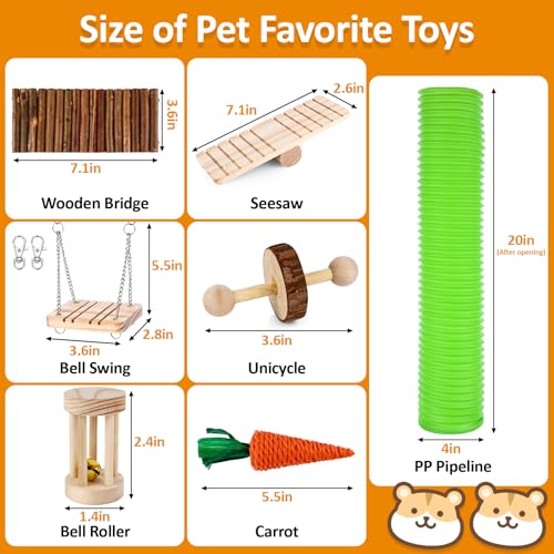 Hamster Toys Set, Guinea Pig Toys Bunny Small Animal Chewing Toy for Cage - size: 28Pack-hamster toys