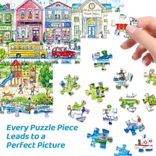500 Piece Puzzles for Adults,Small Town Jigsaw Puzzle 500 Pieces - color: Small Town