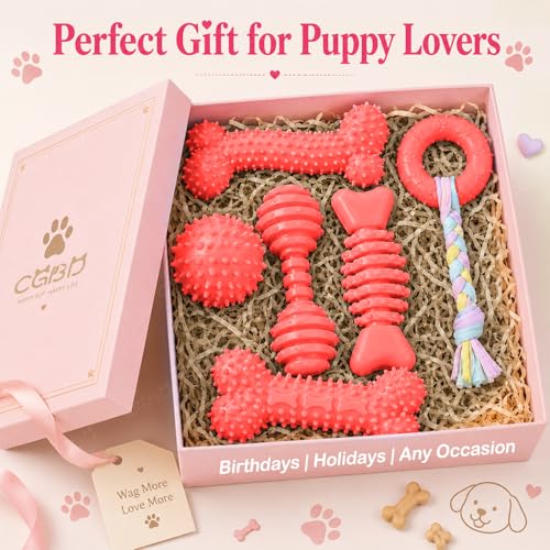 Puppy Toys, 6 Pack Dog Chew Toys, Teething Toys for Small Dogs, Red - color: Red, size: Small（6Pack）