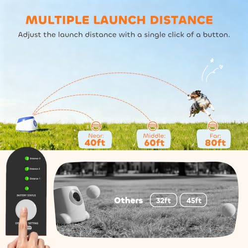 PawHut Automatic Dog Ball Launcher Remote Control for Large Breeds Blue - color: Blue