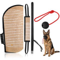 Leyndo 4 Pcs Dog Training Sleeve Set with Tug Pillow Stick Ball, Black - color: Black