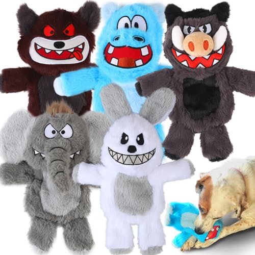 No Stuffing Dog Squeaky Toys,Tough Chew Toys for Small Medium Large Dogs - style: 5 Pack