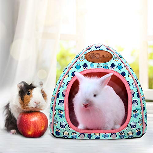 Guinea Pig Bed Hideout, Washable Hamster Cave for Small Animals - color: Navy Blue