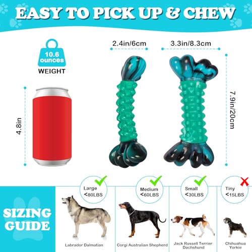 Durable Nylon Dog Bones for Aggressive Chewers,Indestructible Dog Toy,Dog chew Toys–Bacon Scented Tough Chew Toys for Medium and Large Breeds