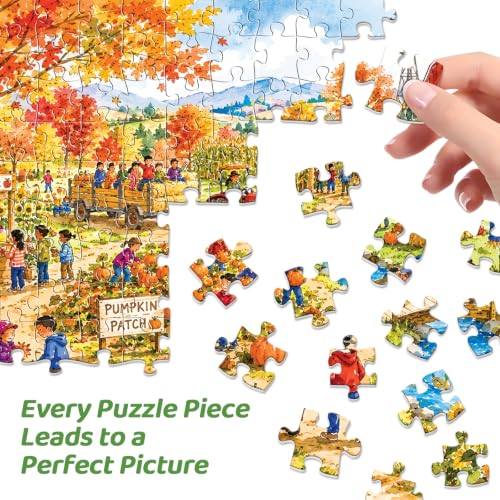 500 Piece Puzzles for Adults, Autumn Pumpkin Patch Jigsaw Puzzle 500 Pieces - color: Pumpkin Patch