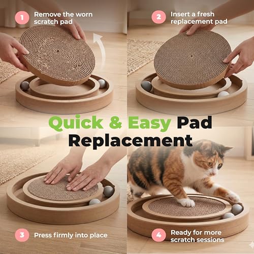 Catify Spin n' Scratch Cat Scratch Pad Refill - Round, 5-Pack - color: Round (5 Pack)